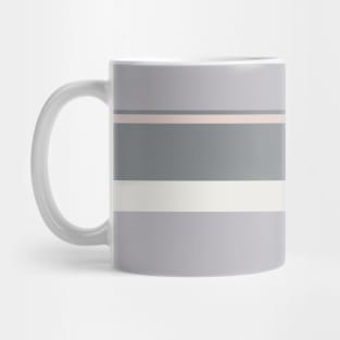 A fine layout of Alabaster, Grey, Silver and Light Grey stripes. Mug